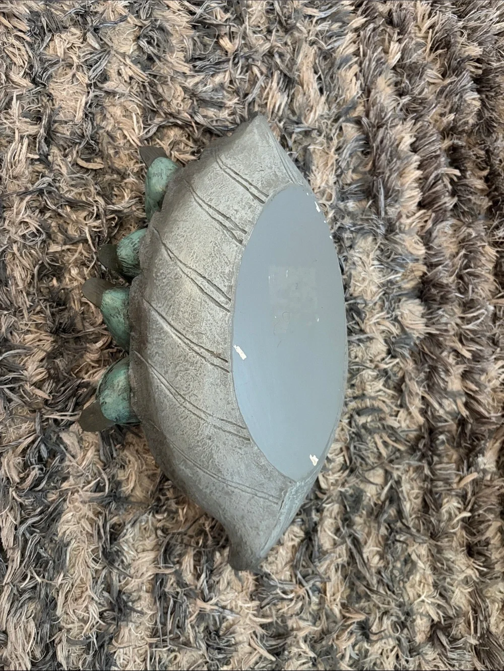 Leaf Container Dish with Four Blue Bird Figurines Home Office Decor Accent